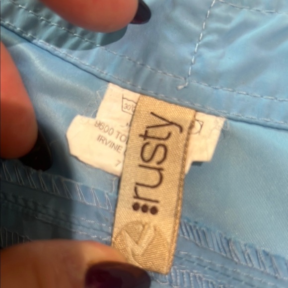 Rusty Women's Swim Trunks in Sky Blue and White Size 7 - Picture 2 of 7